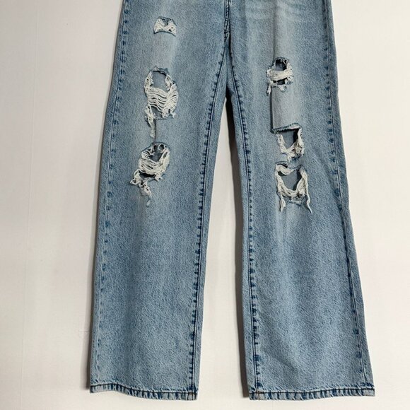 NWT | High-Rise Distressed 90s Baggy Wide-Leg Jeans - Picture 2 of 5